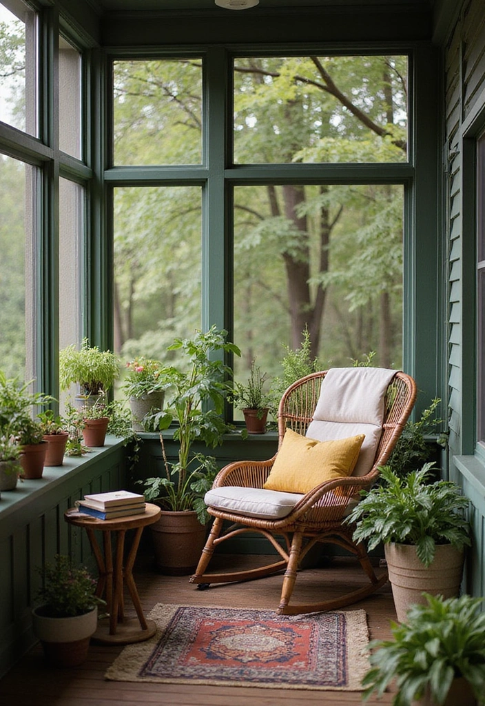 20 Eco-Friendly Enclosed Porch Ideas for Outdoor Living - 14. Create a Reading Nook