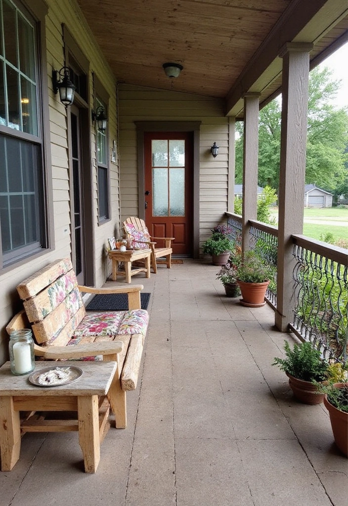 20 Eco-Friendly Enclosed Porch Ideas for Outdoor Living - 7. Upcycled Decor Ideas