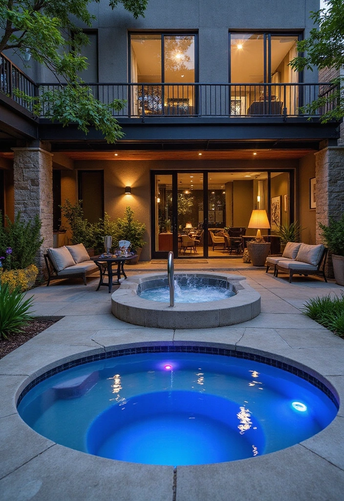 20 Hot Tub Ideas for Your Backyard Retreat - 13. Urban Chic Hot Tub Escape