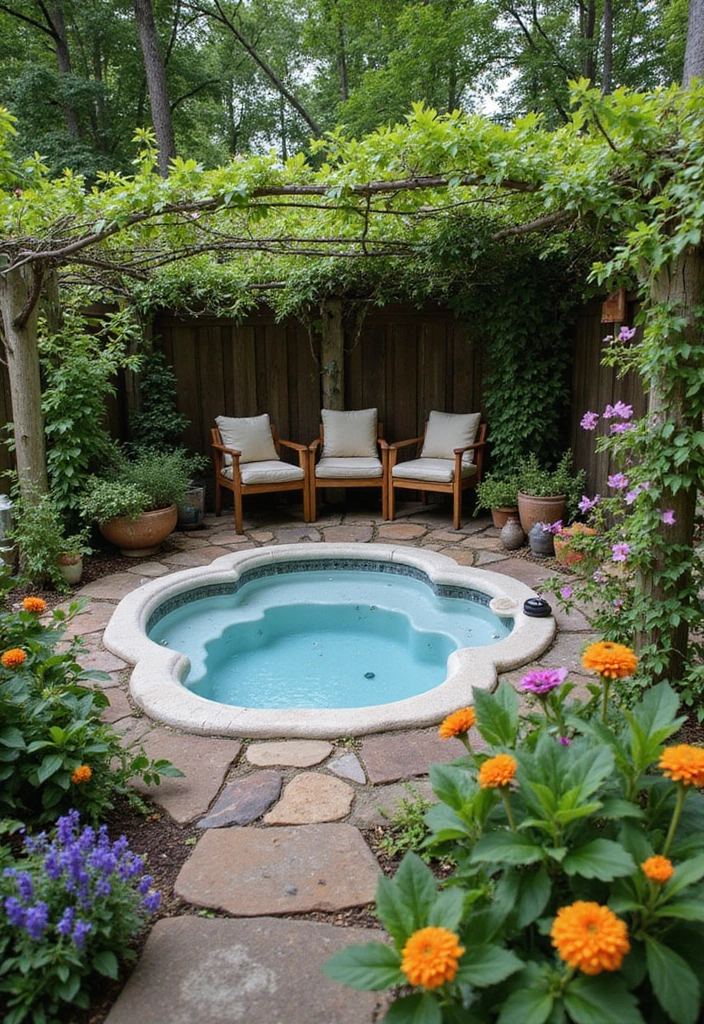 20 Hot Tub Ideas for Your Backyard Retreat - 15. Garden Hideaway Hot Tub