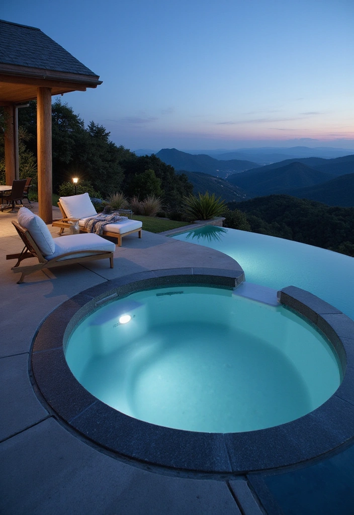 20 Hot Tub Ideas for Your Backyard Retreat - 18. Elegant Infinity Edge Hot Tub