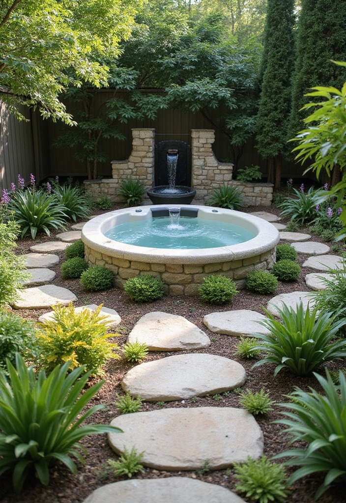 20 Hot Tub Ideas for Your Backyard Retreat - 7. Spa Landscaping for Serenity
