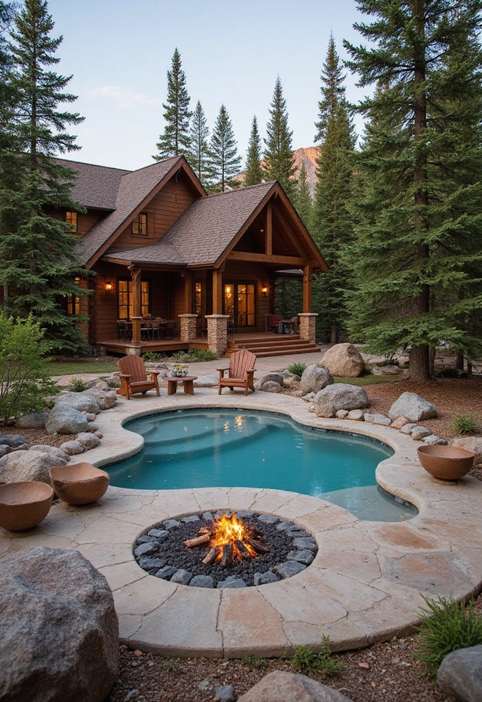 20 Hot Tub Ideas for Your Backyard Retreat - 9. Mountain Lodge Hot Tub Retreat