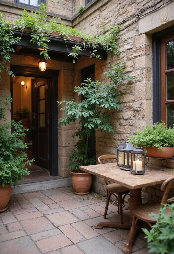 20 Small Patio Decorating Ideas for Cozy Outdoor Living - 14. Use Rustic Decor Elements