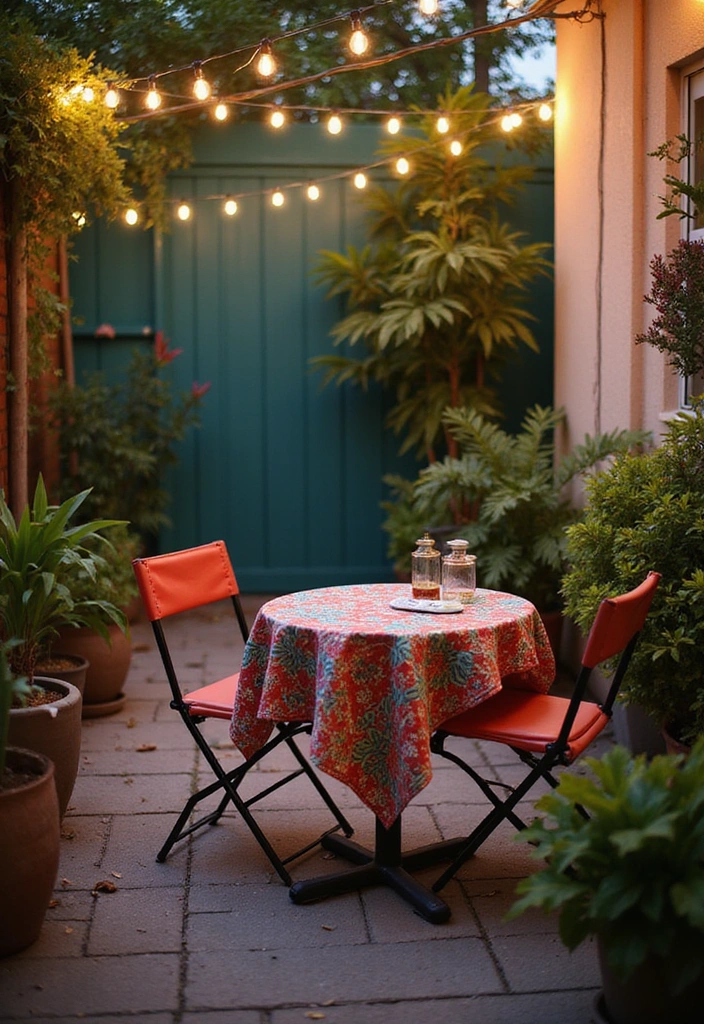 20 Small Patio Decorating Ideas for Cozy Outdoor Living - 15. Utilize a Small Dining Setup