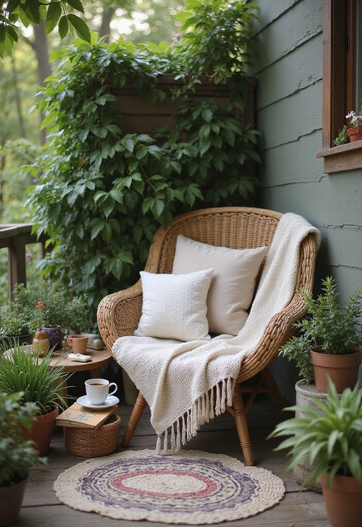 20 Small Patio Decorating Ideas for Cozy Outdoor Living - 18. Create a Cozy Reading Nook
