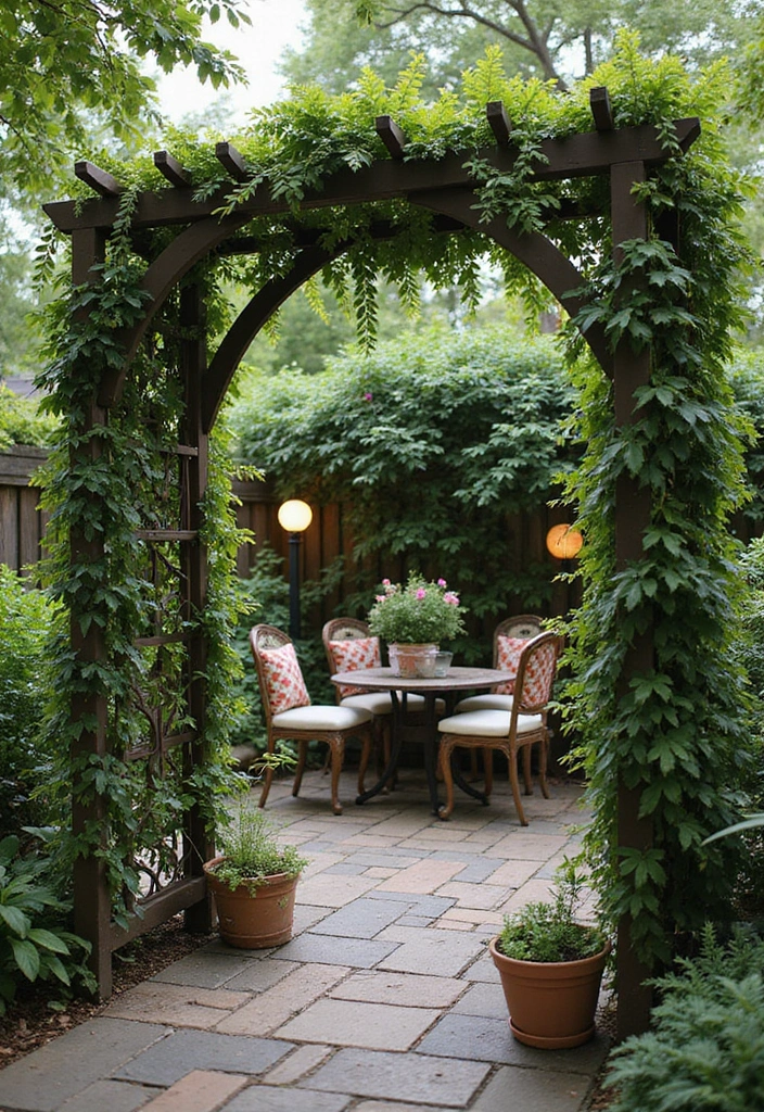 20 Stunning Patio Garden Ideas for Your Outdoor Living Space - 16. Garden Trellises for Climbing Plants