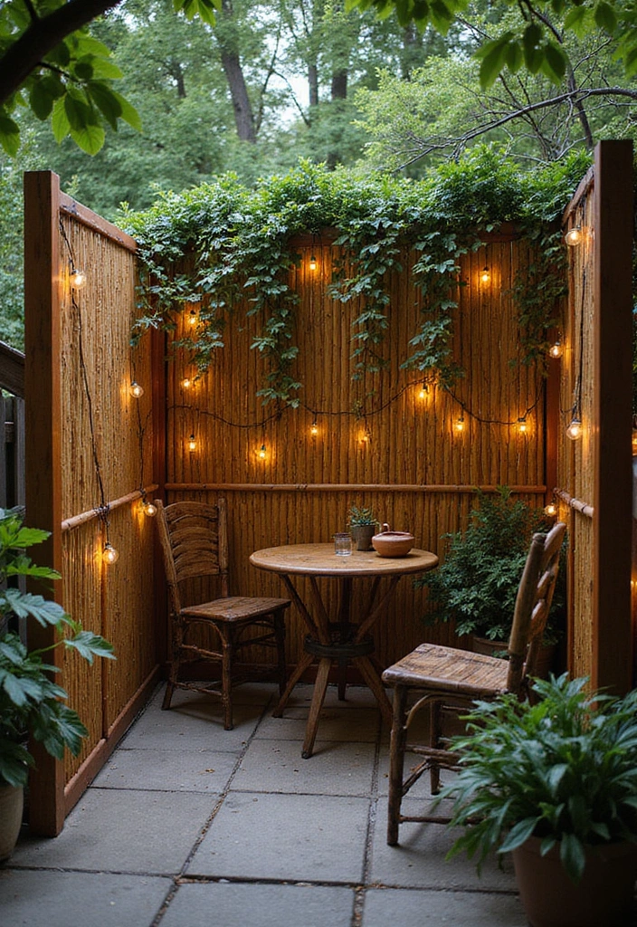 21 Back Patio Ideas for Small Space Outdoor Living - 10. Decorative Privacy Screens