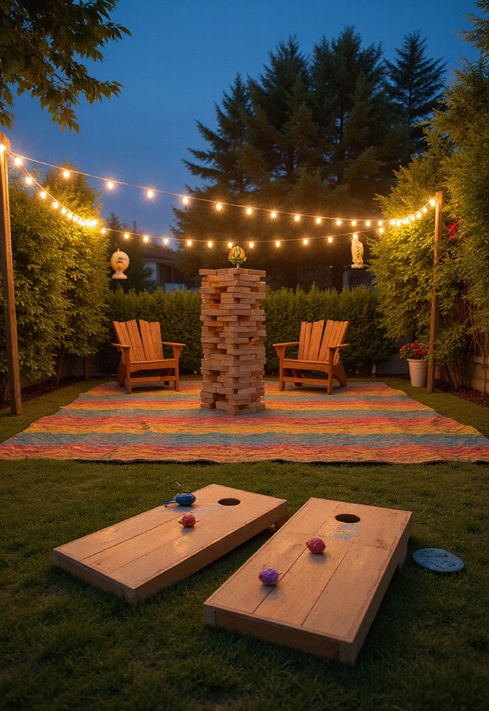 21 Back Patio Ideas for Small Space Outdoor Living - 17. Outdoor Game Area