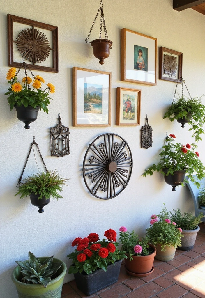 21 Back Patio Ideas for Small Space Outdoor Living - 18. Creative Wall Art