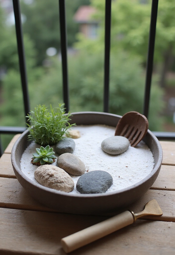 21 Balcony Plants Ideas for Small Spaces - 12. Miniature Zen Garden