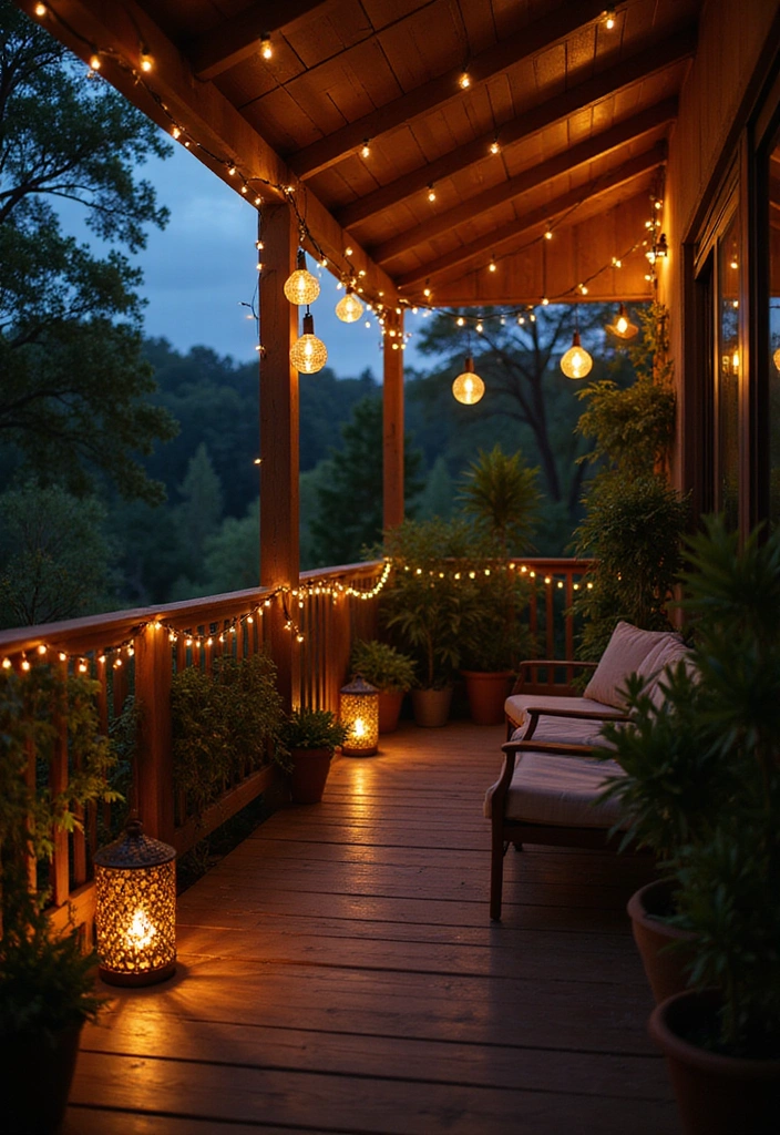 21 Balcony Plants Ideas for Small Spaces - 13. Light Up the Night