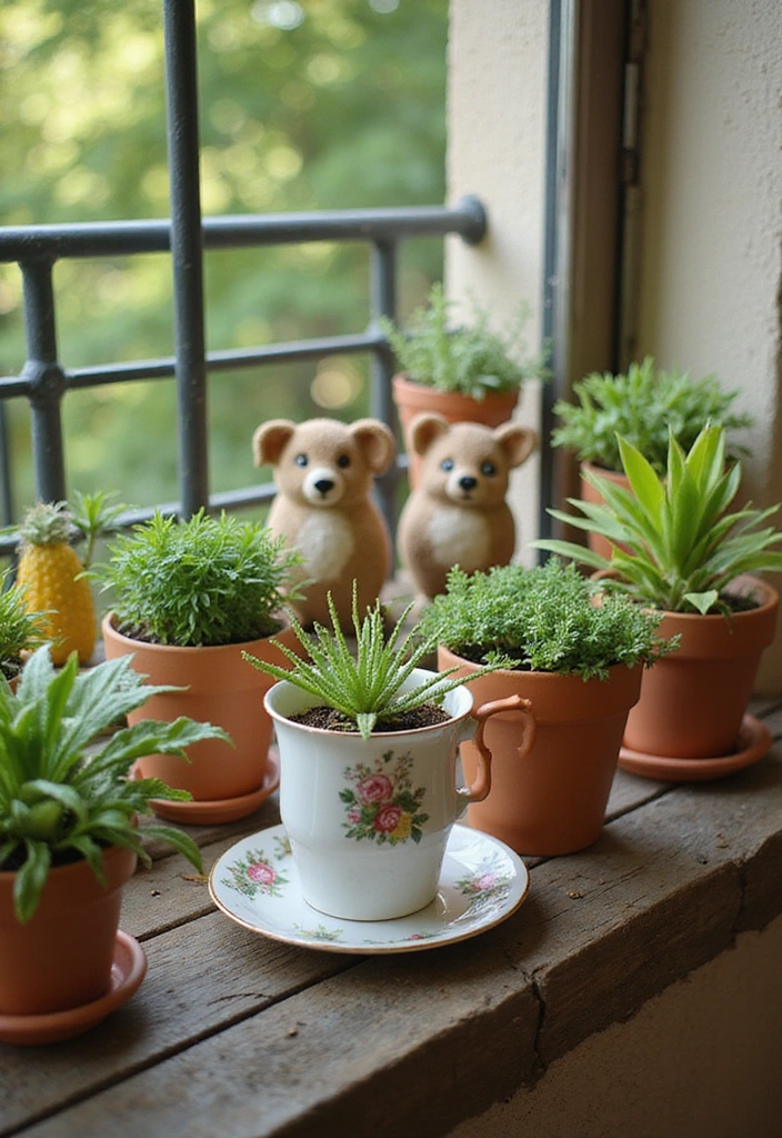 21 Balcony Plants Ideas for Small Spaces - 15. Quirky Planters