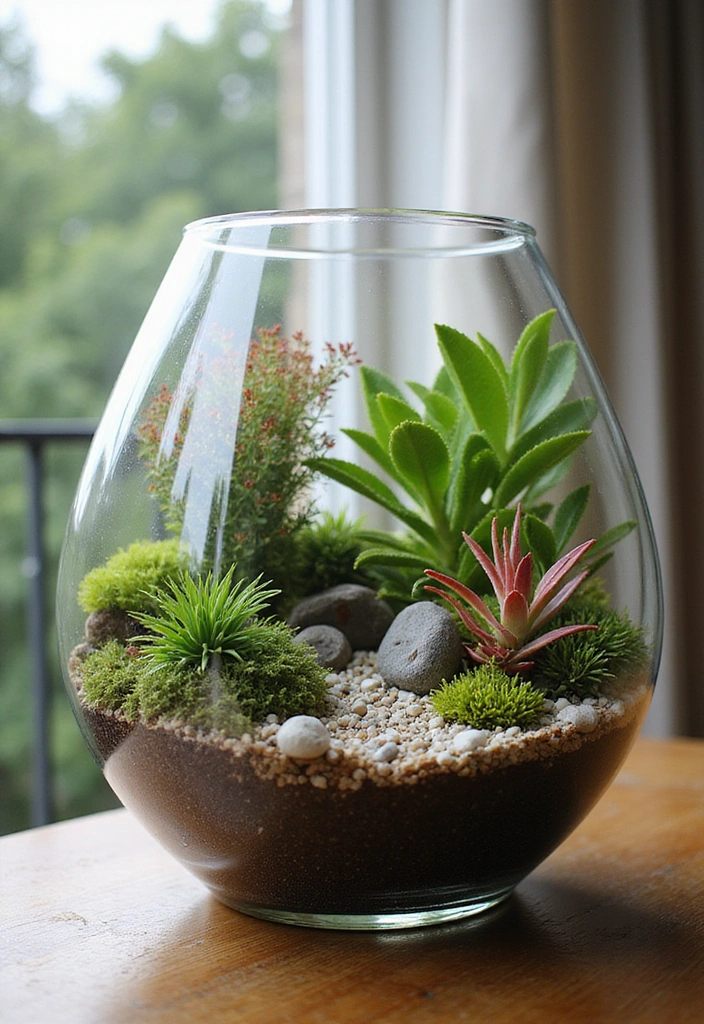 21 Balcony Plants Ideas for Small Spaces - 19. Terrarium Magic