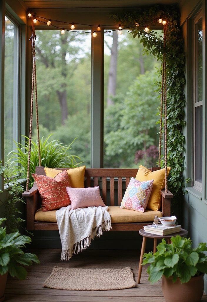 21 Best 3 Season Porch Ideas - 1. Cozy Nook with Swing
