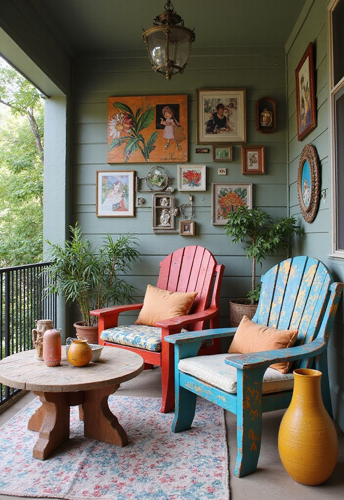 21 Best 3 Season Porch Ideas - 10. Artistic Touches
