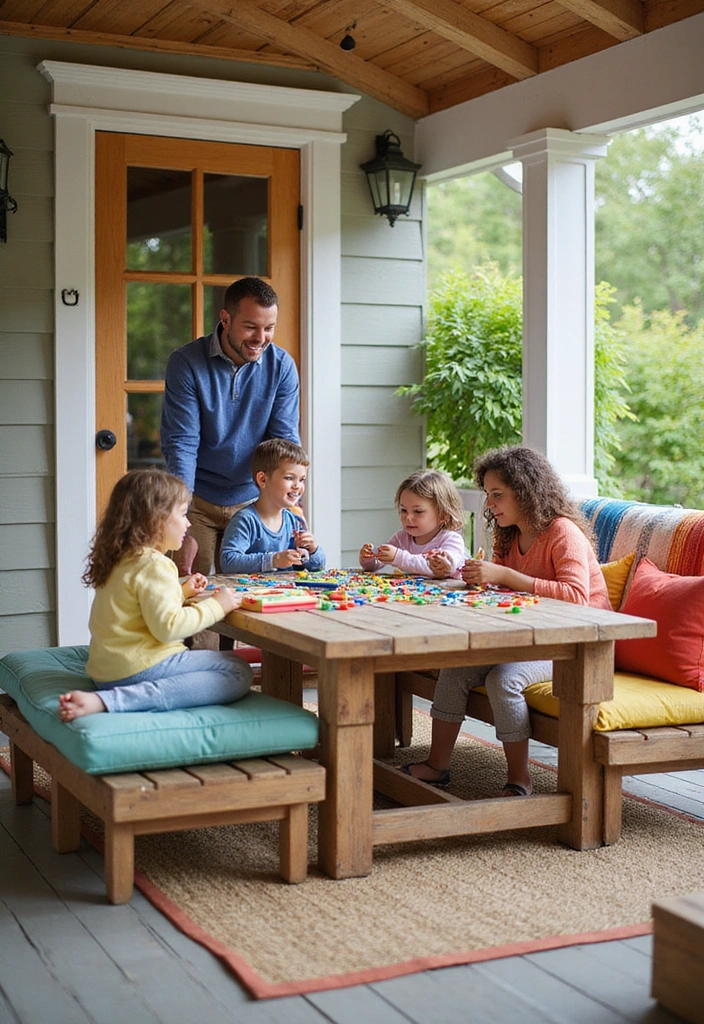 21 Best 3 Season Porch Ideas - 20. Family-Friendly Space
