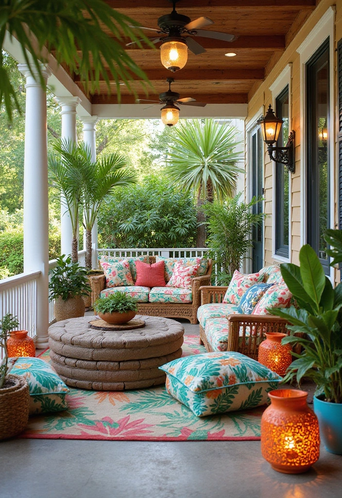 21 Best 3 Season Porch Ideas - 5. Tropical Oasis