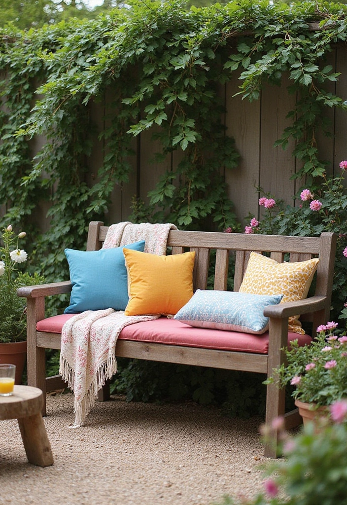 21 Cozy Backyard Ideas for Sustainable Outdoor Living - 11. Charming Garden Seating