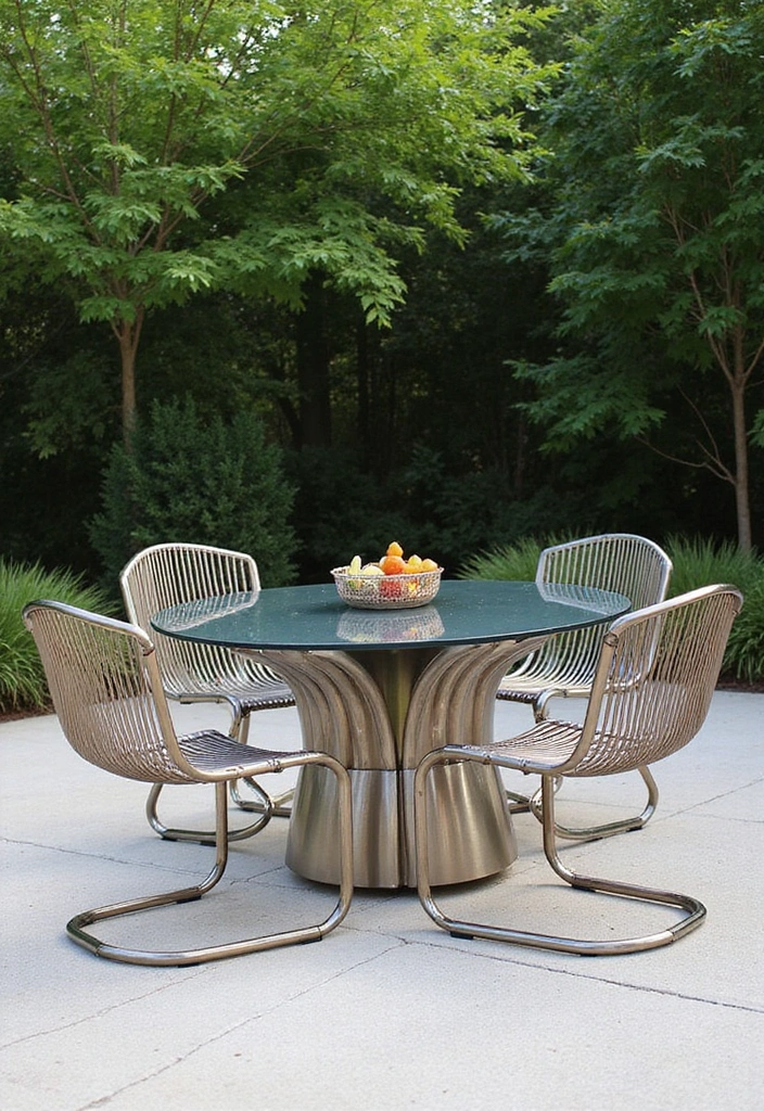 21 Eco-Friendly Patio Furniture Ideas for Your Outdoor Living Space - 6. Metal Marvels