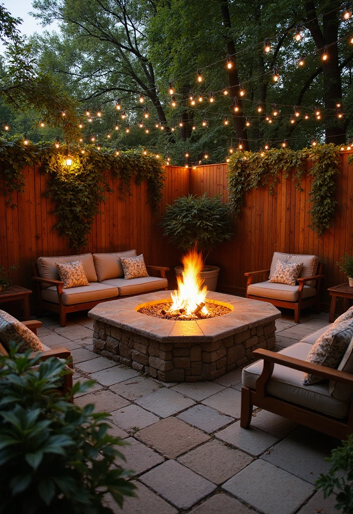21 Fire Pit Ideas for a Cozy Backyard Experience - 10. Fire Pit with Privacy Screens