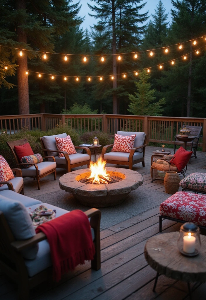 21 Fire Pit Ideas for a Cozy Backyard Experience - 14. Fire Pit on a Deck
