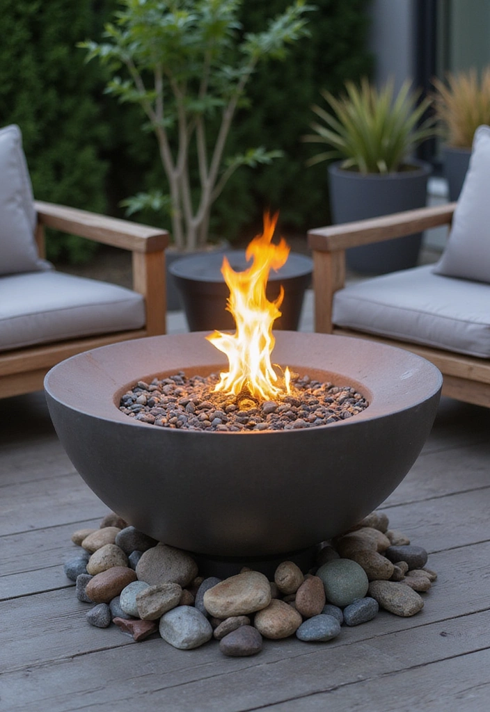21 Fire Pit Ideas for a Cozy Backyard Experience - 2. Modern Steel Fire Bowl