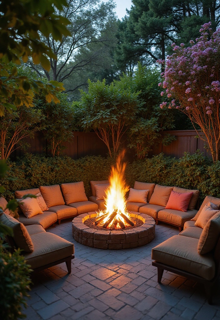21 Fire Pit Ideas for a Cozy Backyard Experience - 21. Fire Pit with Surrounding Plants