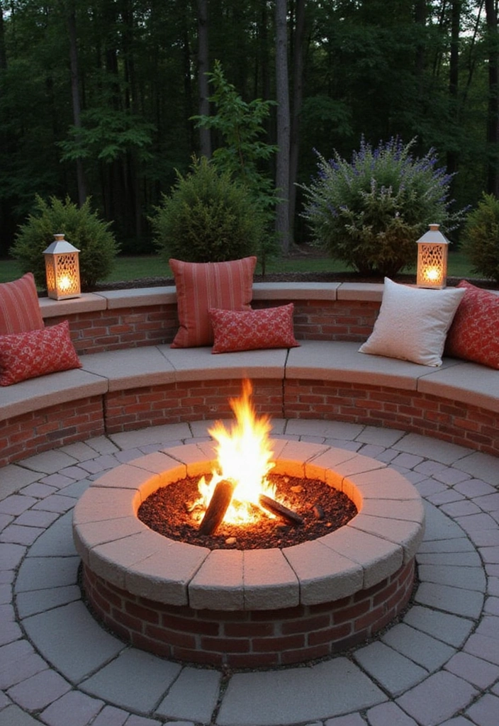 21 Fire Pit Ideas for a Cozy Backyard Experience - 4. Built-in Brick Fire Pit