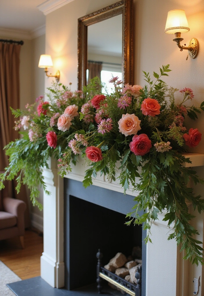 21 Flower Garden Ideas for Stunning Indoor Decor - 15. Indoor Flower Swags: Elegant Drapery