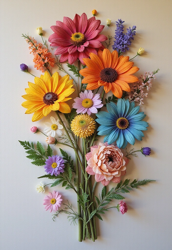 21 Flower Garden Ideas for Stunning Indoor Decor - 20. Flower Mosaic Art: A Creative Canvas
