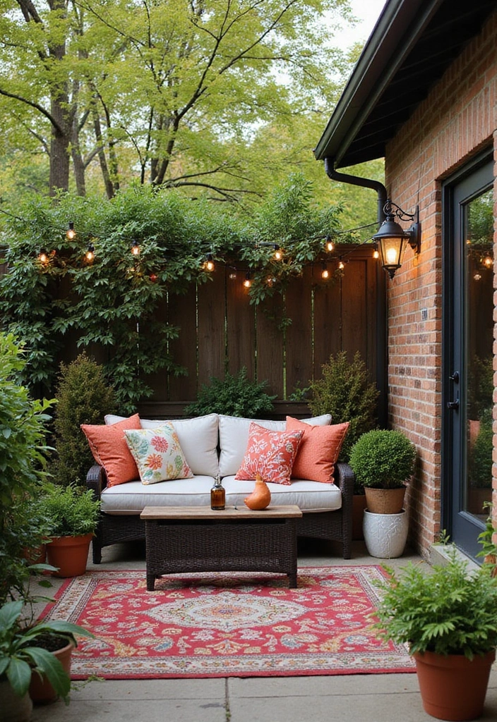 21 Small Outdoor Patio Ideas - 15. Seasonal Decor Changes