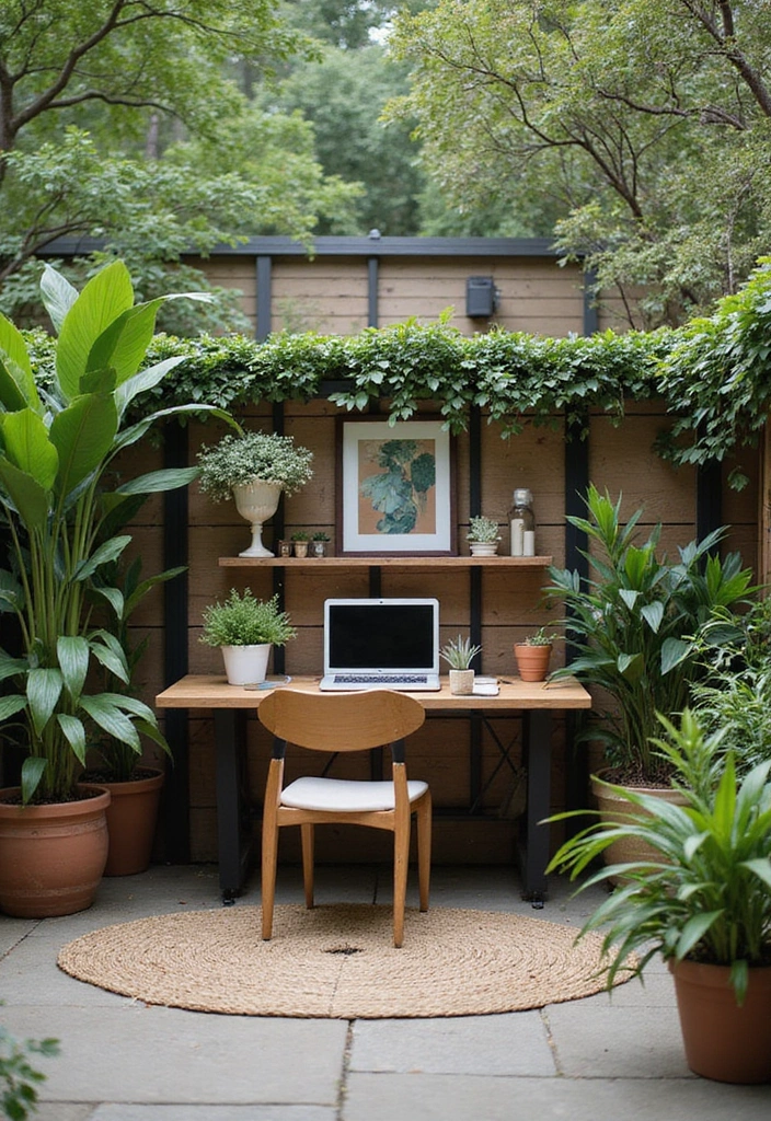 21 Small Outdoor Patio Ideas - 16. Outdoor Workspace