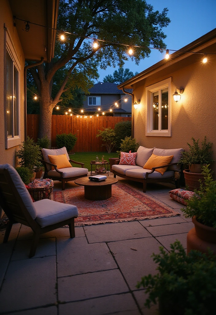 21 Small Outdoor Patio Ideas - 17. Outdoor Movie Night