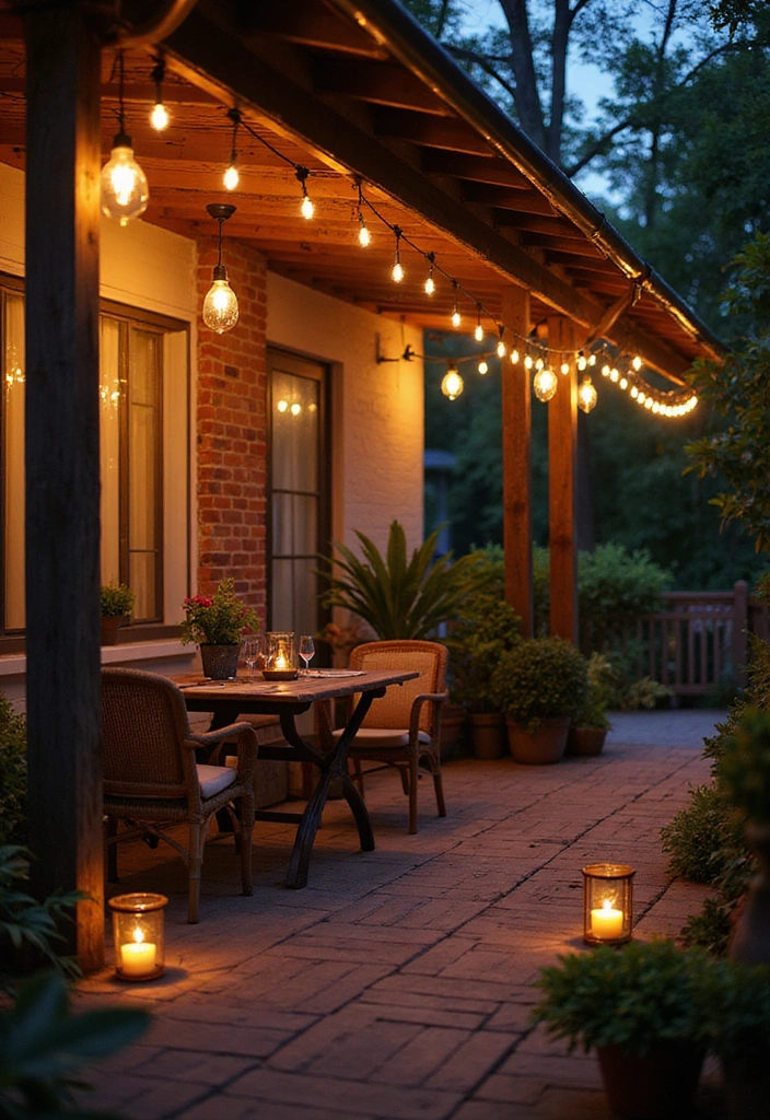 21 Small Outdoor Patio Ideas - 5. Ambient Patio Lighting