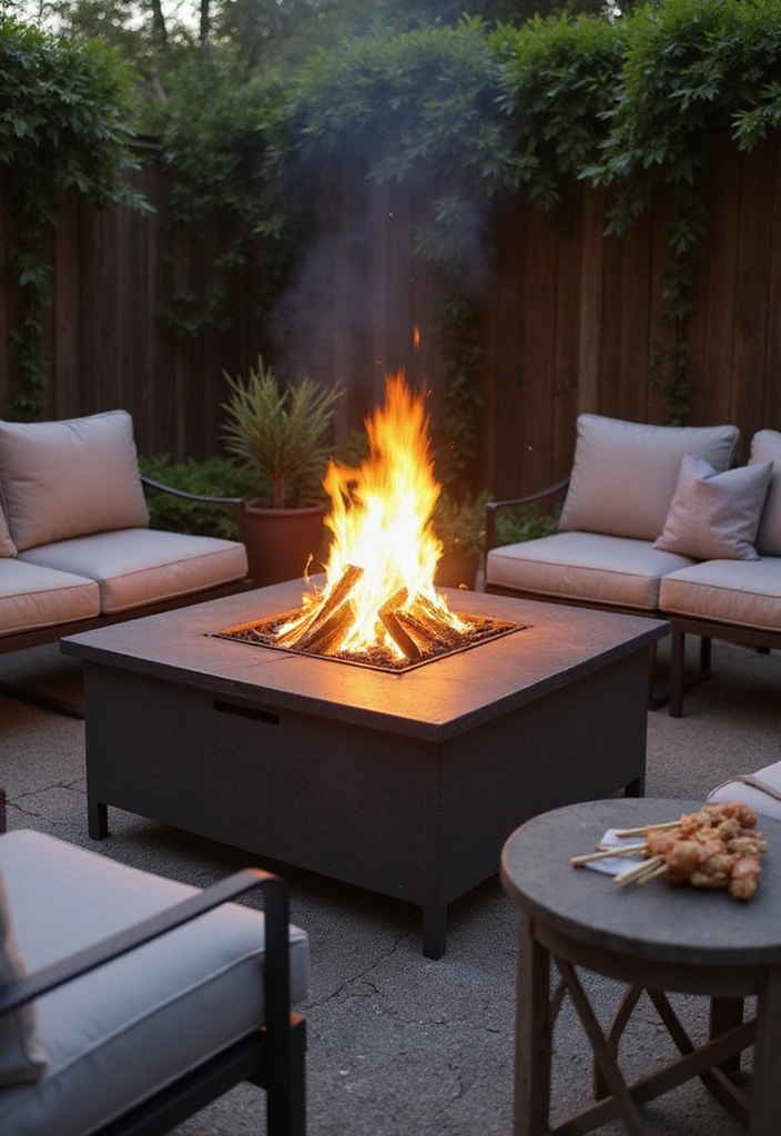 21 Small Outdoor Patio Ideas - 6. Compact Fire Pit