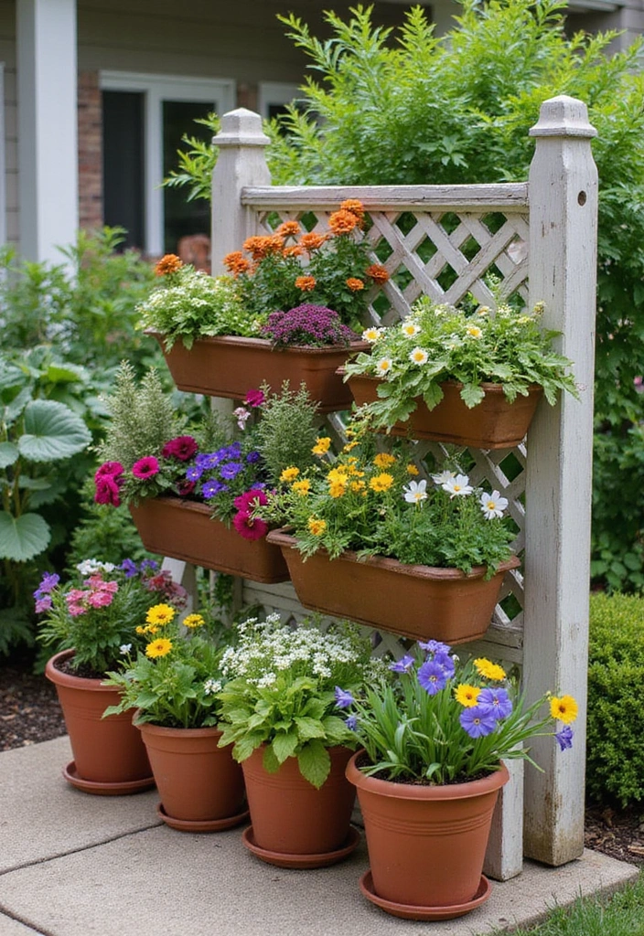 21 Small Outdoor Patio Ideas - 8. Creative Planter Arrangements