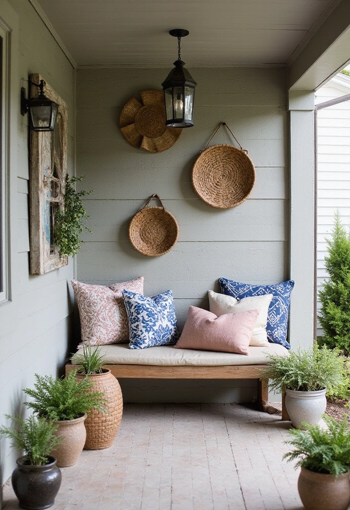 21 Small Porch Ideas for Urban Outdoor Living - 10. Textured Accents