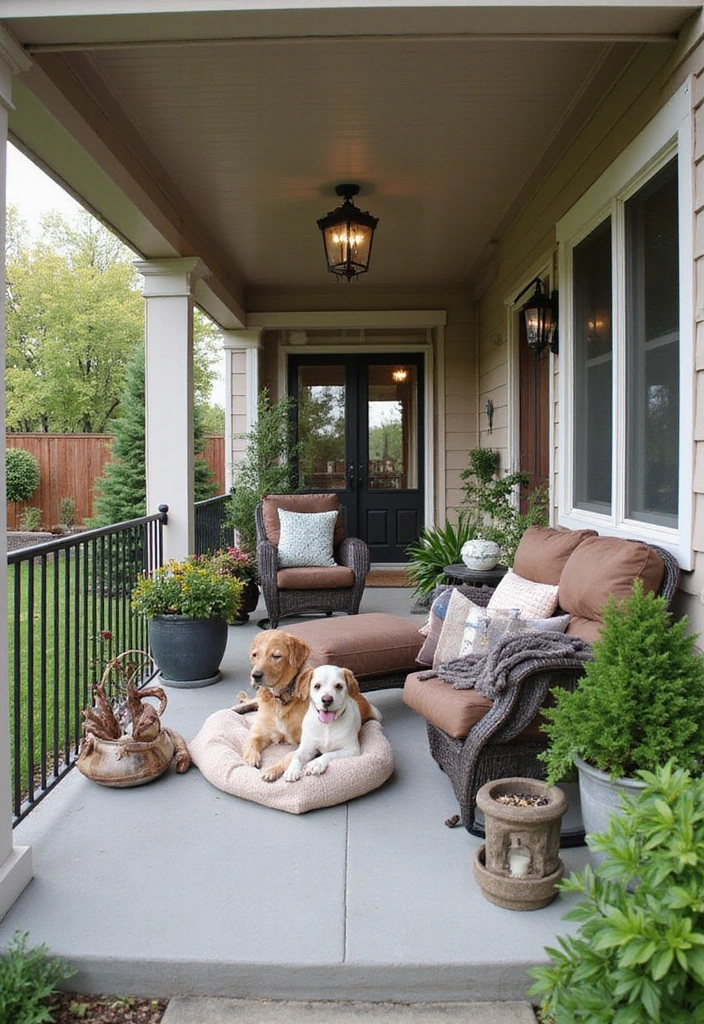 21 Small Porch Ideas for Urban Outdoor Living - 13. Pet-Friendly Porch Design