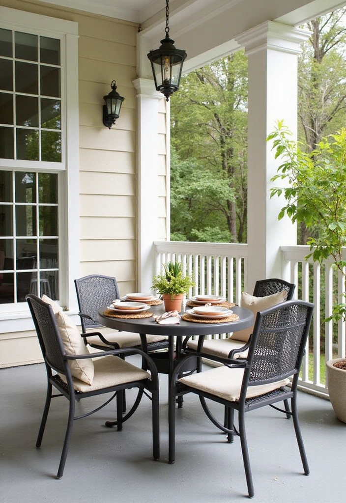 21 Small Porch Ideas for Urban Outdoor Living - 15. Outdoor Dining Space