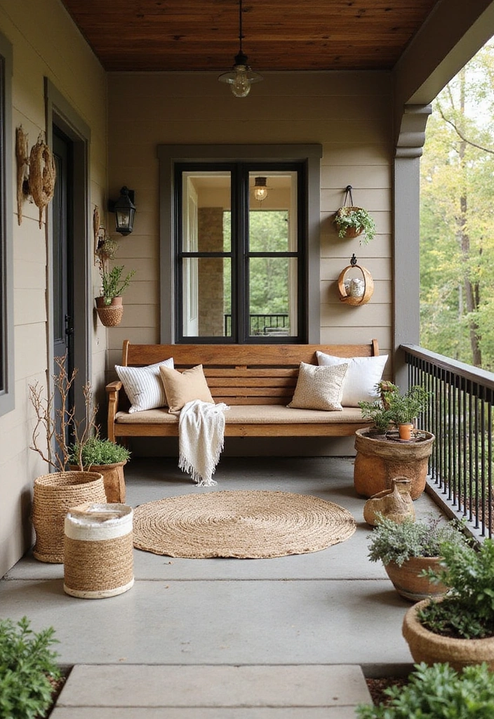 21 Small Porch Ideas for Urban Outdoor Living - 19. Nature-Inspired Decor