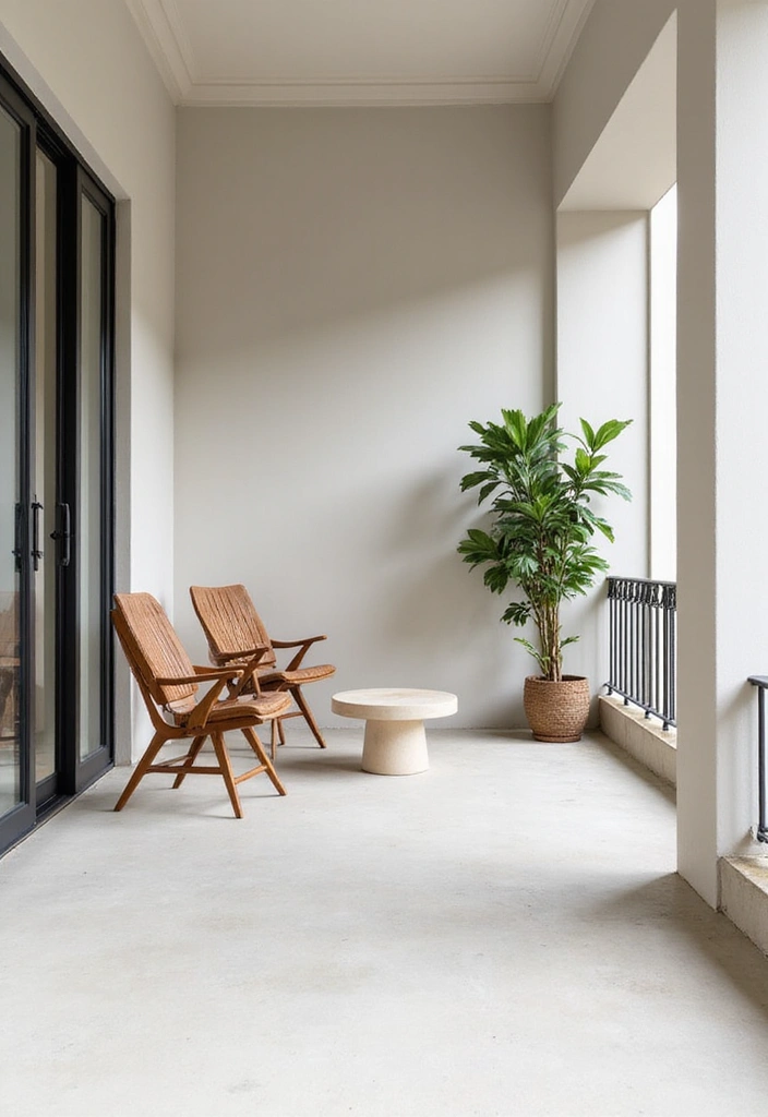 21 Small Porch Ideas for Urban Outdoor Living - 2. Minimalist Aesthetic