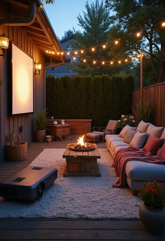 21 Small Porch Ideas for Urban Outdoor Living - 20. Outdoor Movie Night Setup