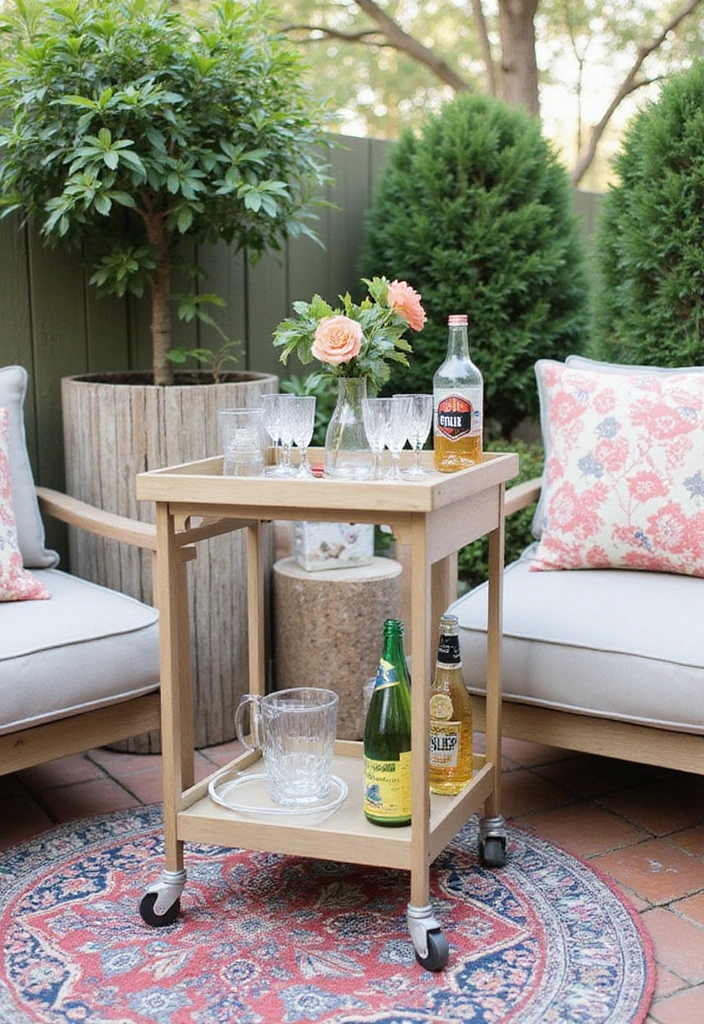 21 Tiny Patio Ideas for Cozy Outdoor Living - 13. Mini Bar: Entertain in Style