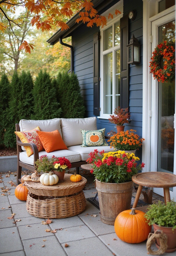 21 Tiny Patio Ideas for Cozy Outdoor Living - 17. Seasonal Decor: Celebrate Every Occasion
