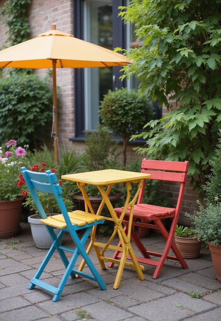 21 Tiny Patio Ideas for Cozy Outdoor Living - 7. Compact Bistro Sets: Perfectly Petite Dining