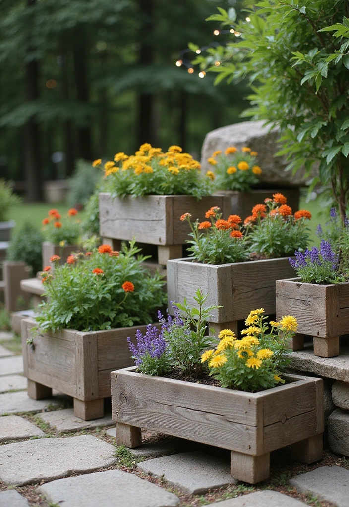 22 Big Pots for Plants Ideas Outdoor - 1. Rustic Wooden Planters