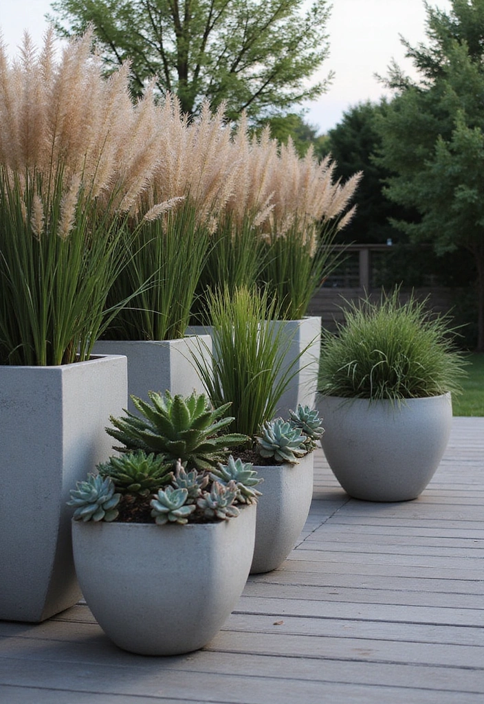 22 Big Pots for Plants Ideas Outdoor - 2. Sleek Concrete Planters