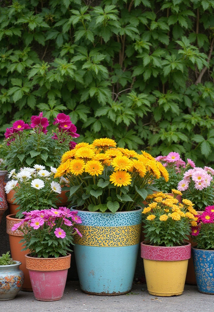 22 Big Pots for Plants Ideas Outdoor - 3. Colorful Ceramic Pots