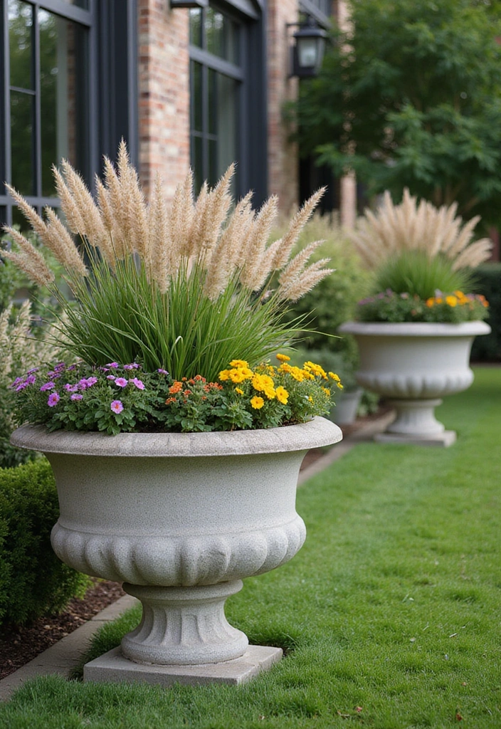 22 Big Pots for Plants Ideas Outdoor - 6. Elegant Stone Planters